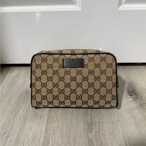 Gucci Tan and Brown Signature Fabric Belt Bag